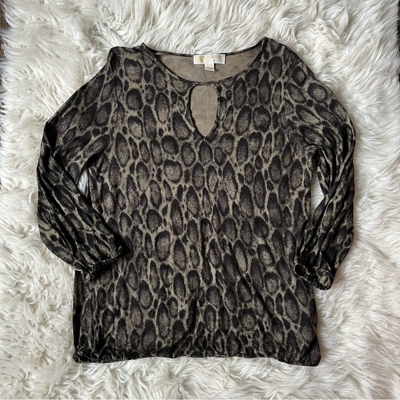Michael Kors green animal print shirt size Medium - Picture 1 of 9